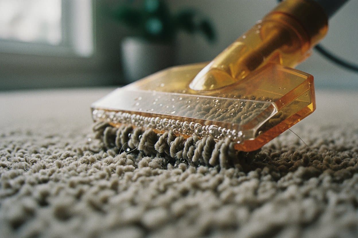 Extraction wand removing water carpet